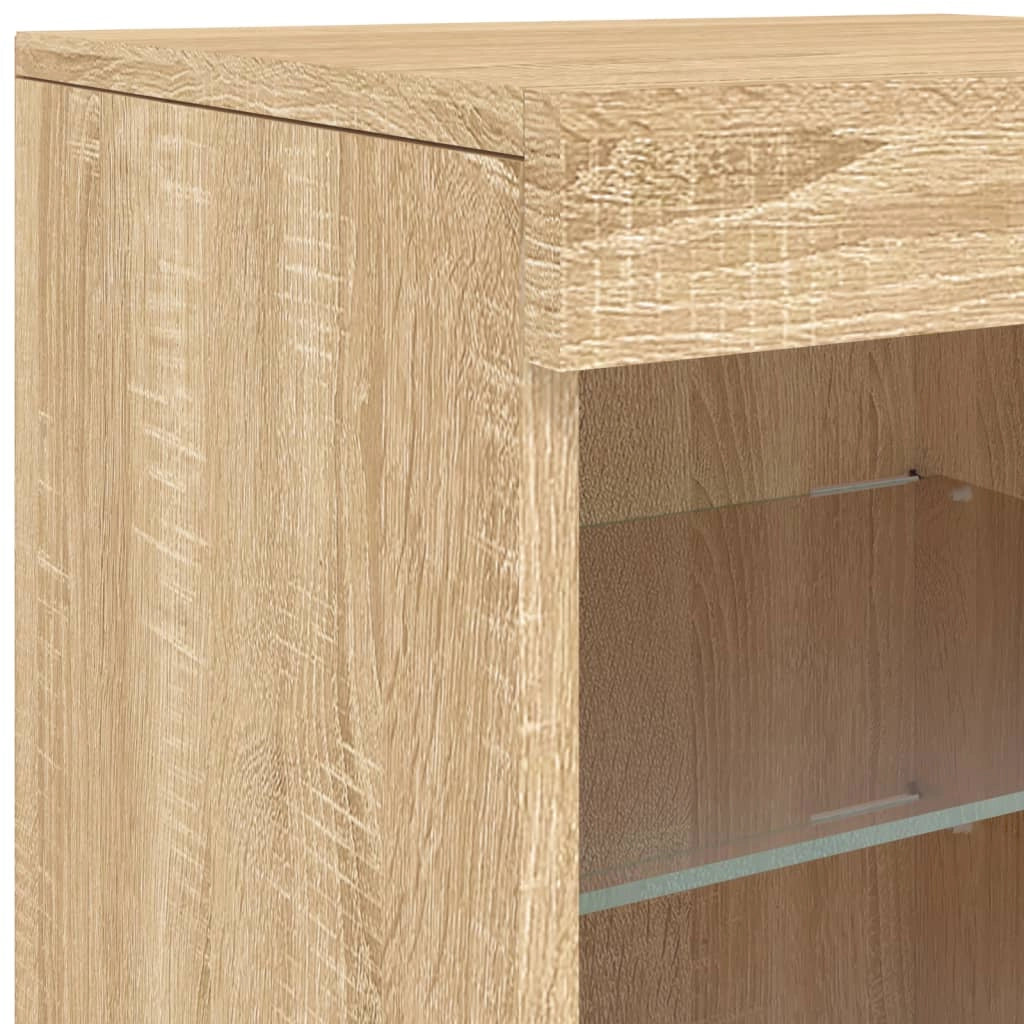 Buffet credenza cassettiera armadio mobile contenitore organizer per cucina soggiorno salotto con luci LED Sonoma 41 x 37 x 67 cm marrone 02_0029962