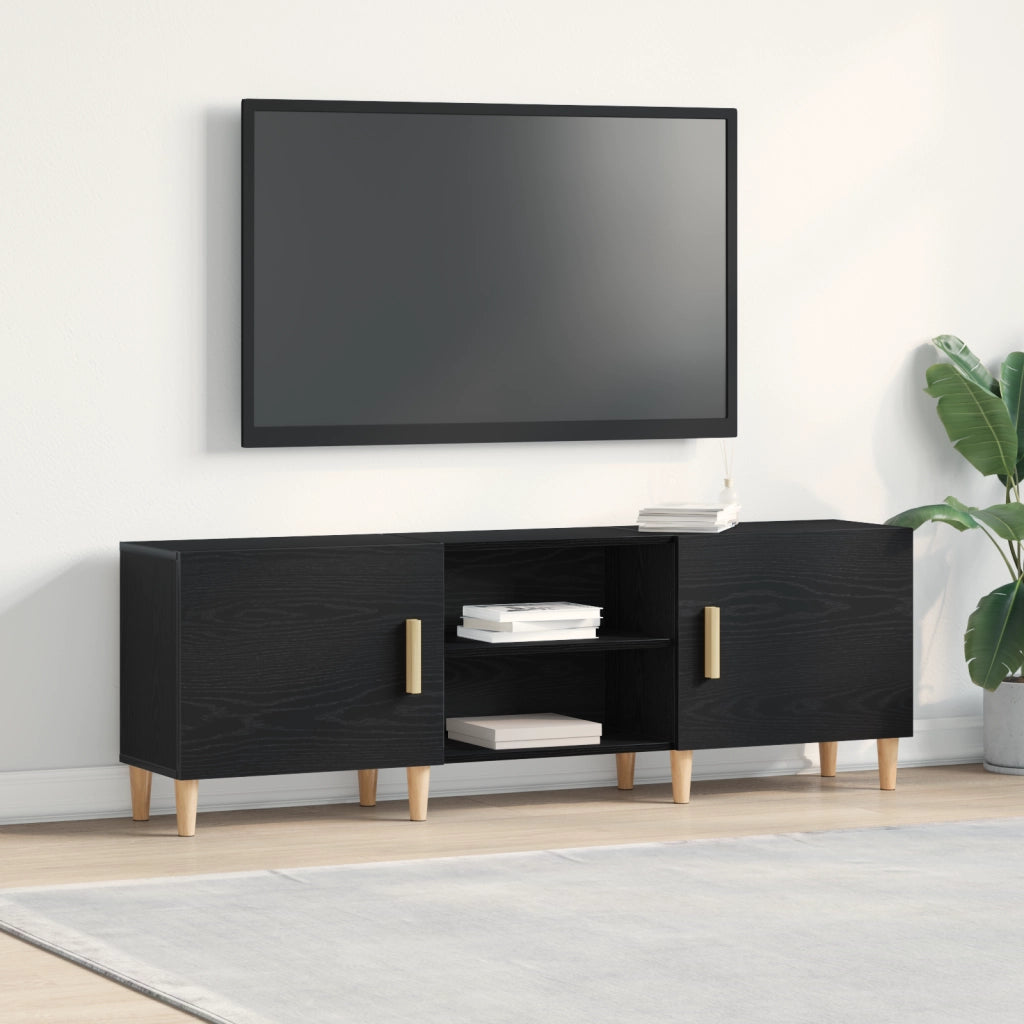 Supporto TV - Rovere Nero, 150x30x50 cm, Realizzato in Legno Ingegnerizzato