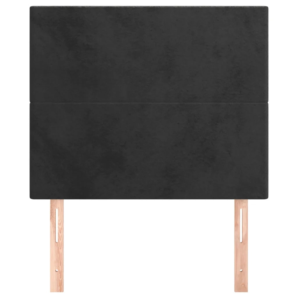 Testiera-Testata-Testiera Decorativa Nera 100x5x118/128 cm Velluto 255384
