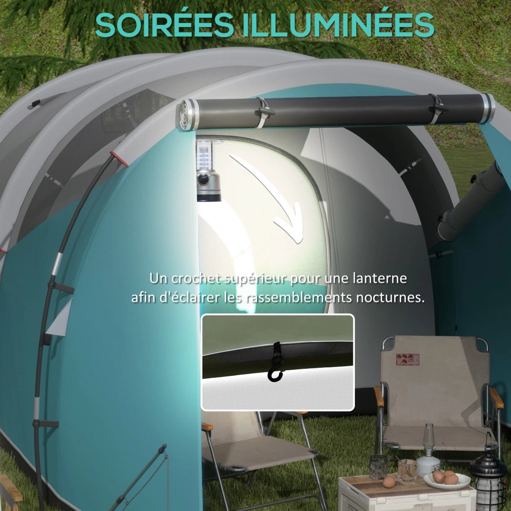 Tenda da campeggio 3 persone ¨C zephmum ¨C blu 460x260x190 cm