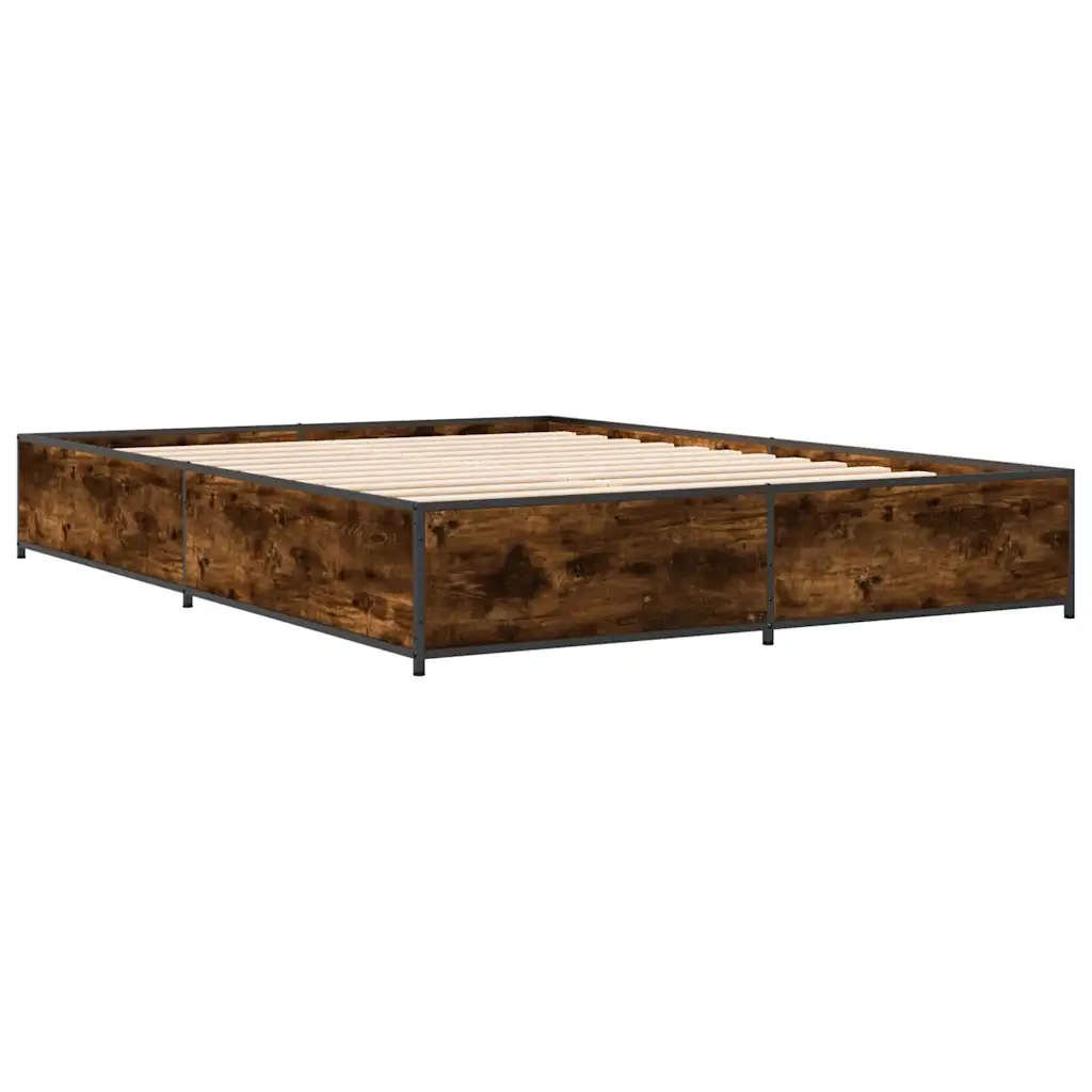 Giroletto-Struttura Letto Rovere Fumo 135x190 cm in Legno Multistrato Metallo 511109