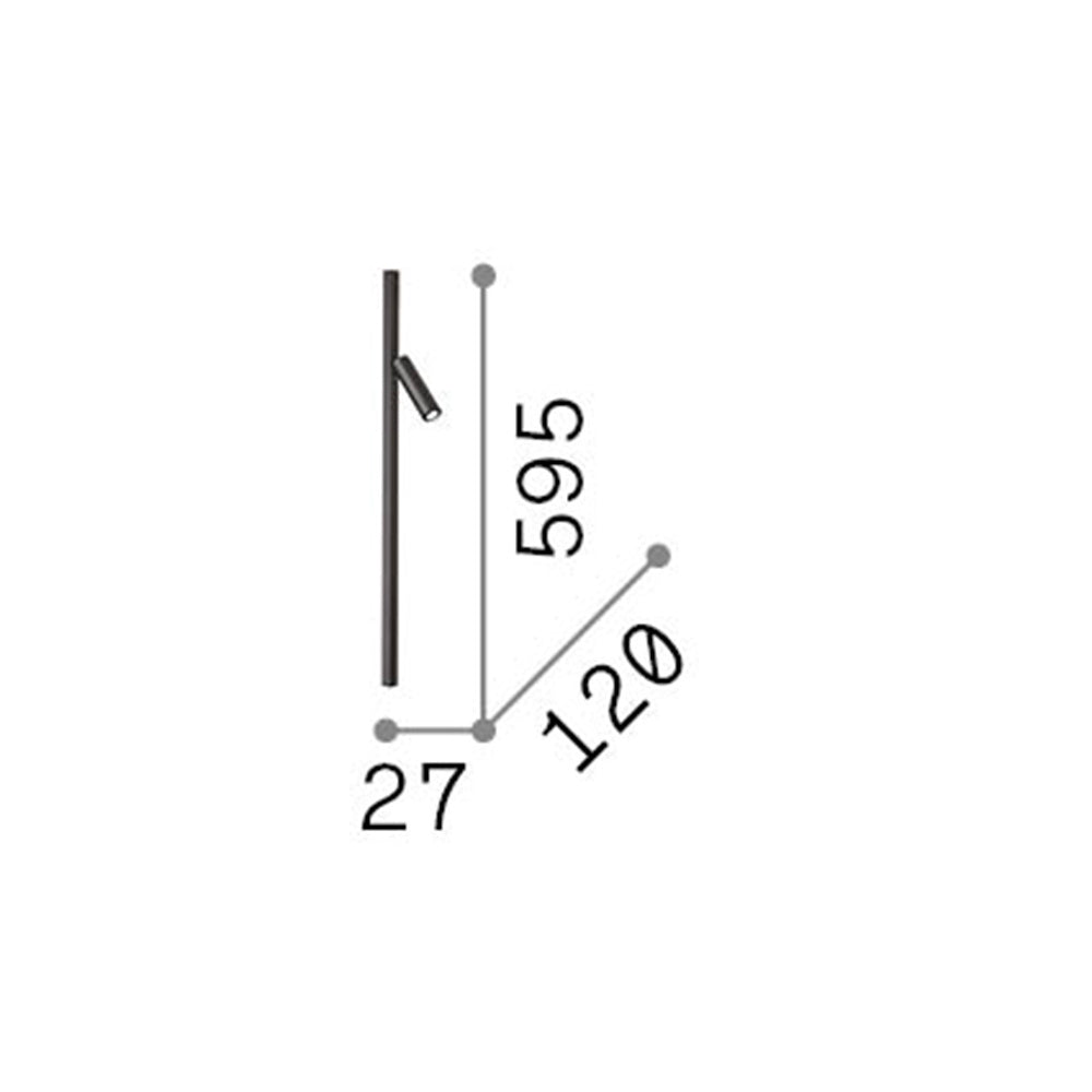 Applique Moderna Syntesi Metallo Nero Led 3W 3000K Luce Calda