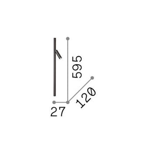 Applique Moderna Syntesi Metallo Nero Led 3W 3000K Luce Calda