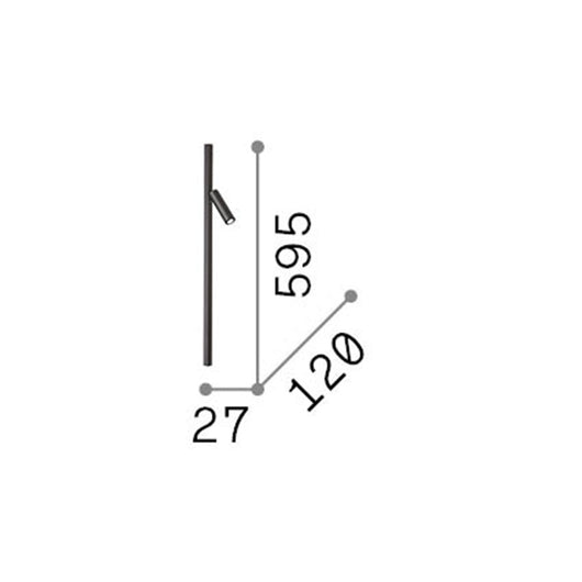 Applique Moderna Syntesi Metallo Nero Led 3W 3000K Luce Calda