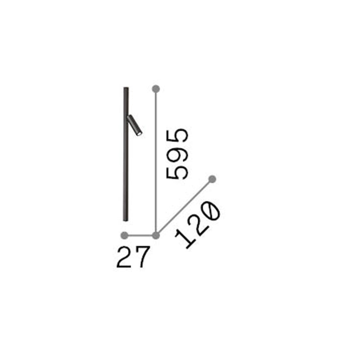 Applique Moderna Syntesi Metallo Nero Led 3W 3000K Luce Calda