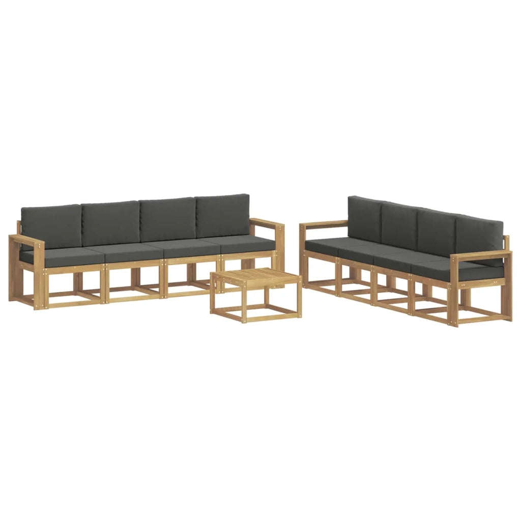 Set di divani da esterno 9 pz Bianco e Antracite 3387426