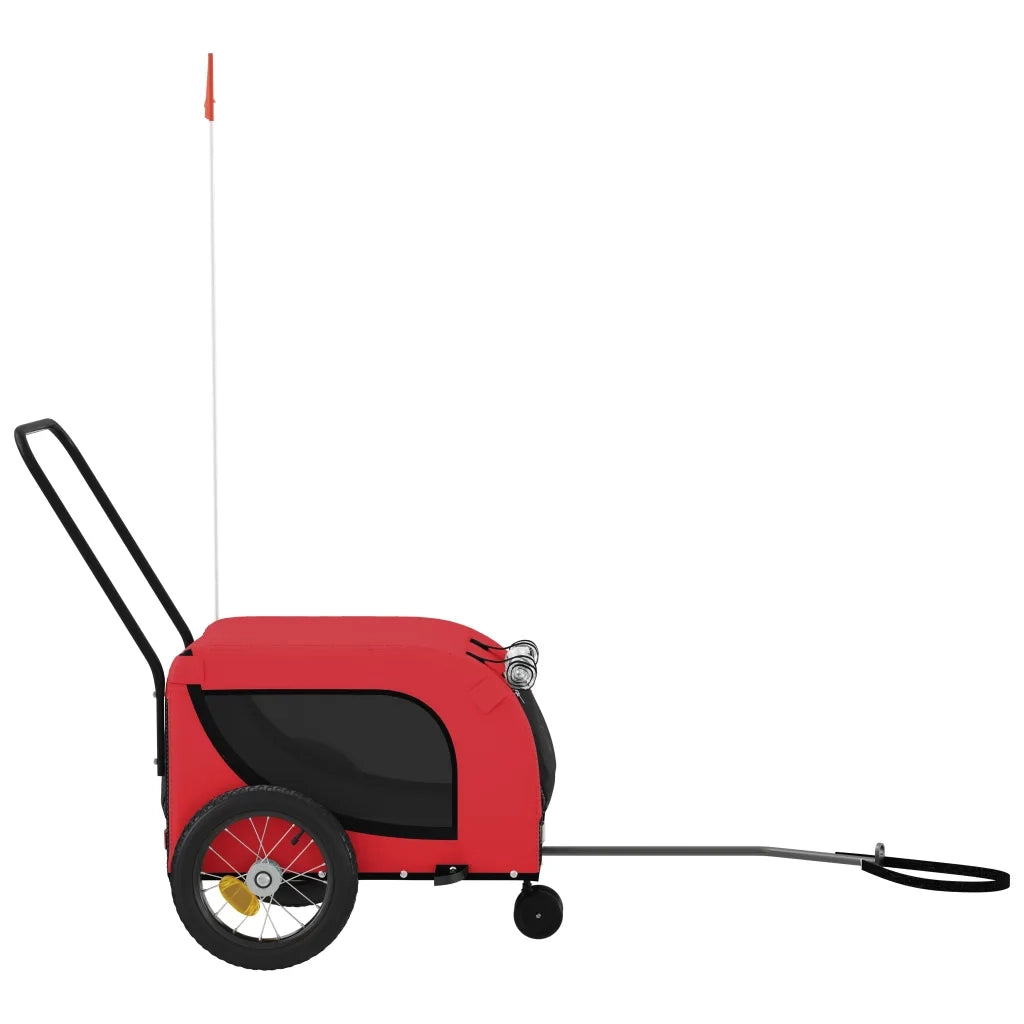 Rimorchio da Bici per Animali Rosso e Nero Oxford e Ferro CFW5331545