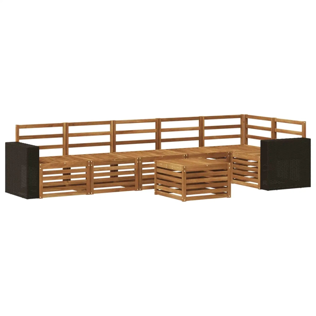 Set divano sezionale 7 pcs Naturale Legno di Acacia Massello 3384450