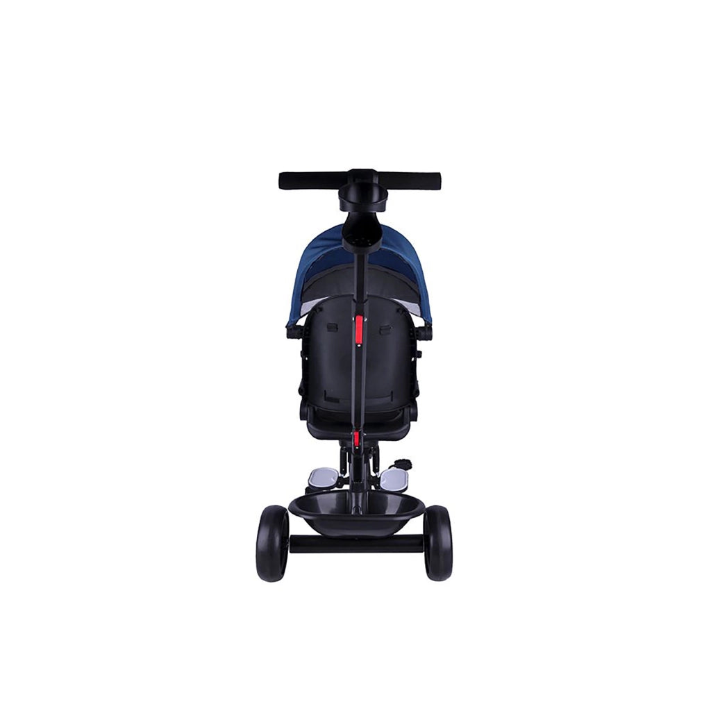 Passeggino Triciclo con Sedile Girevole 65x47x110 cm con Cappotta e Cestini Blu