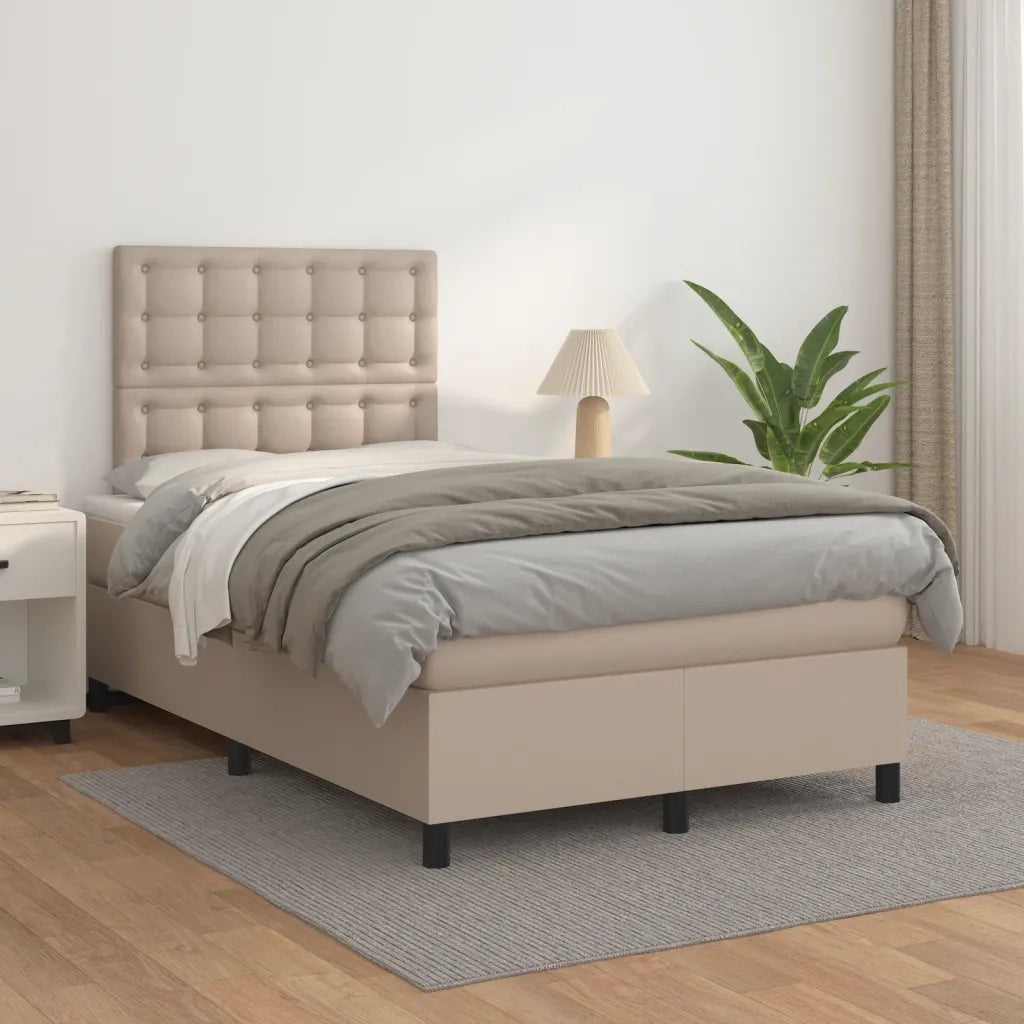 Giroletto a Molle con Materasso Cappuccino 120x190cm Similpelle
