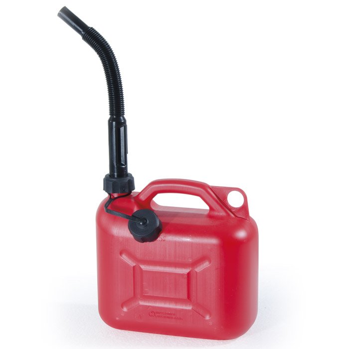 Tanica Benzina 5 Lt Plastica con Boccaglio Trasporto Carburanti Omologata UN