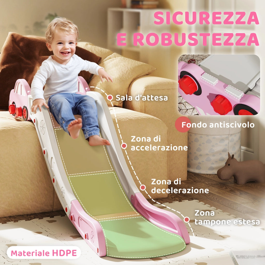 Scivolo per Bambini Età 18-48 Mesi per Divani o Letti in HDPE Rosa