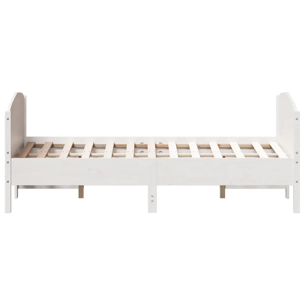 Letto senza Materasso-Struttura Letto Bianco 120x190 cm Legno Massello di Pino 791989