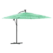 Ombrellone da giardino quadrato con palo in acciaio 269 x 269 x 235 cm apertura facilitata stile contemporaneo poliestere verde 02_0056380