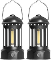 Illuminazione da Campeggio Caricabile IPX4 Impermeabile Regolabile - Lampada da Campeggio 2 Pezzi Lampada da Terra Esterna Lampada da Pesca Lampada da Giardino Emergenza
