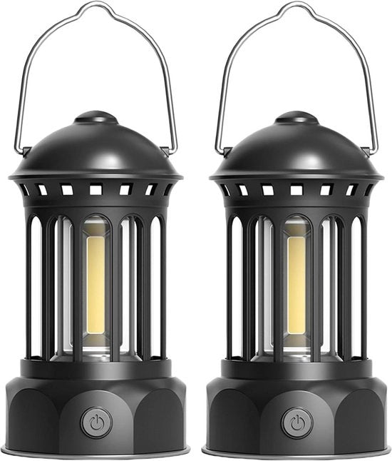Illuminazione da Campeggio Caricabile IPX4 Impermeabile Regolabile - Lampada da Campeggio 2 Pezzi Lampada da Terra Esterna Lampada da Pesca Lampada da Giardino Emergenza