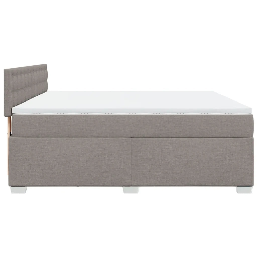 vidaXL Giroletto a Molle con Materasso Tortora 180x200 cm in Tessuto