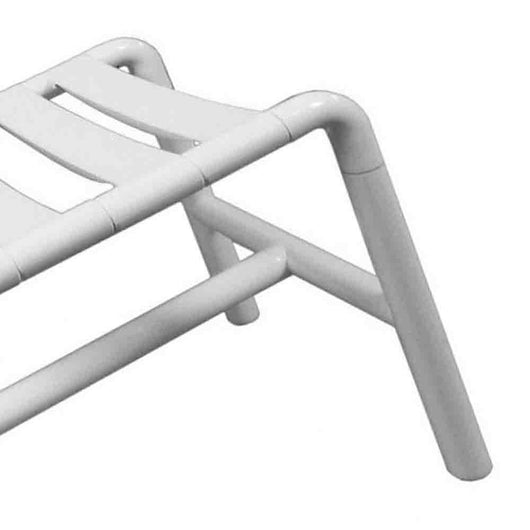 Sgabello doccia h 43 alluminio rivestito in nylon bianco