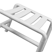 Sgabello doccia h 43 alluminio rivestito in nylon bianco