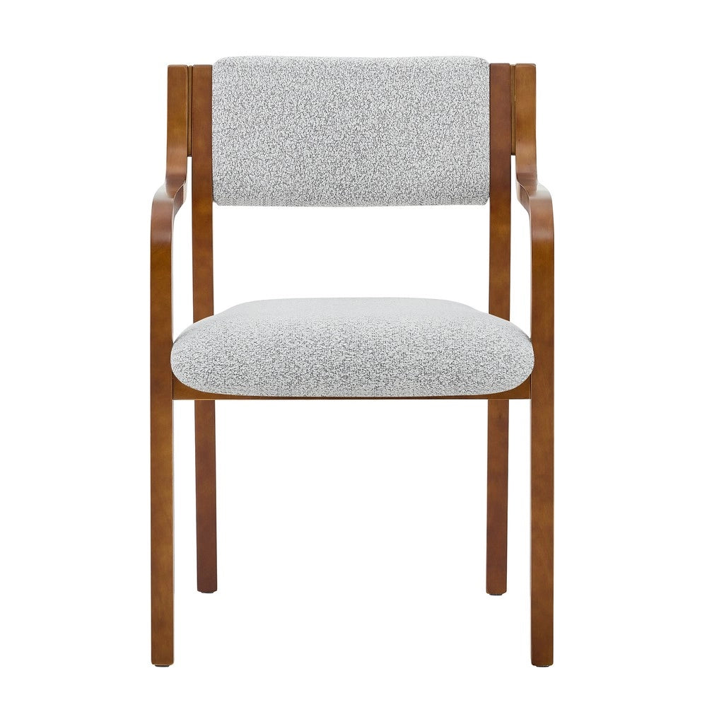Set 2 Sedie da Pranzo con Braccioli ¨C MINIMAL ¨C Tessuto Teddy, Legno, Stile Scandinavo