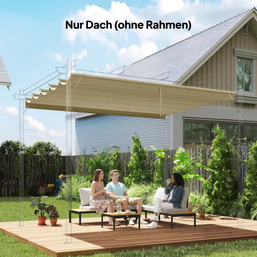 Copertura Pergola Retrattile ¨C Zephmum ¨C Beige, Poliestere, 250x255 cm