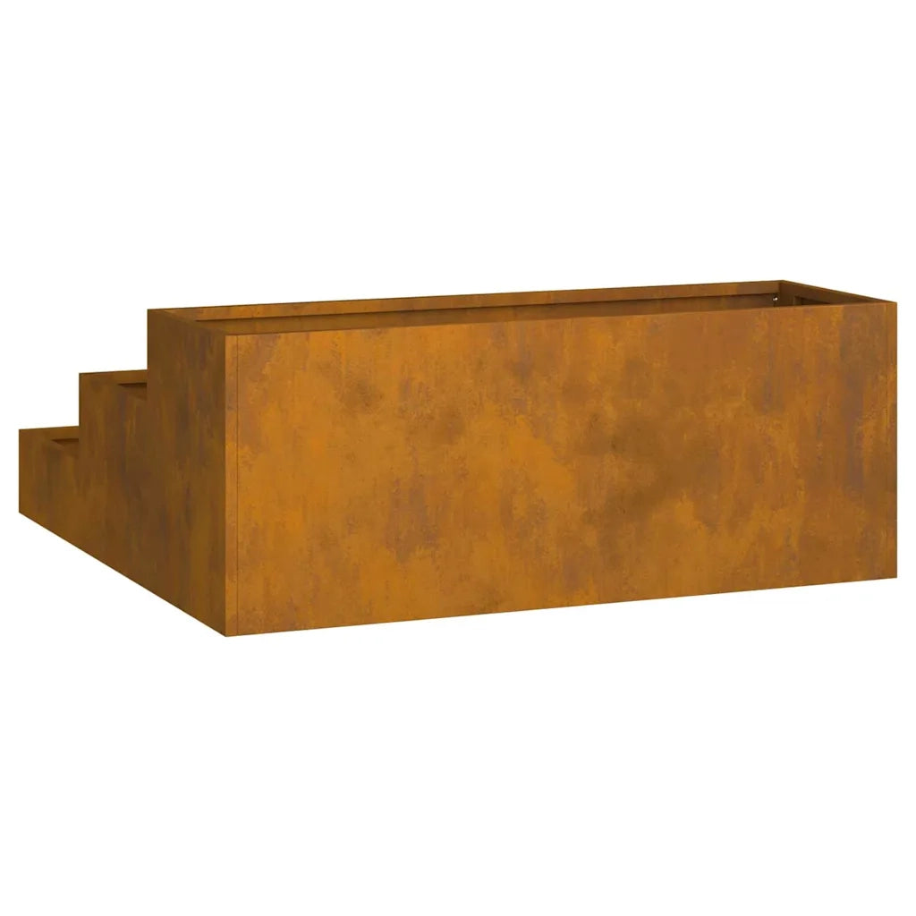 Vaso da giardino-Fioriera Esterno-Contenitore per Piante Ruggine 90 x 90 x 35 cm Acciaio CorTen