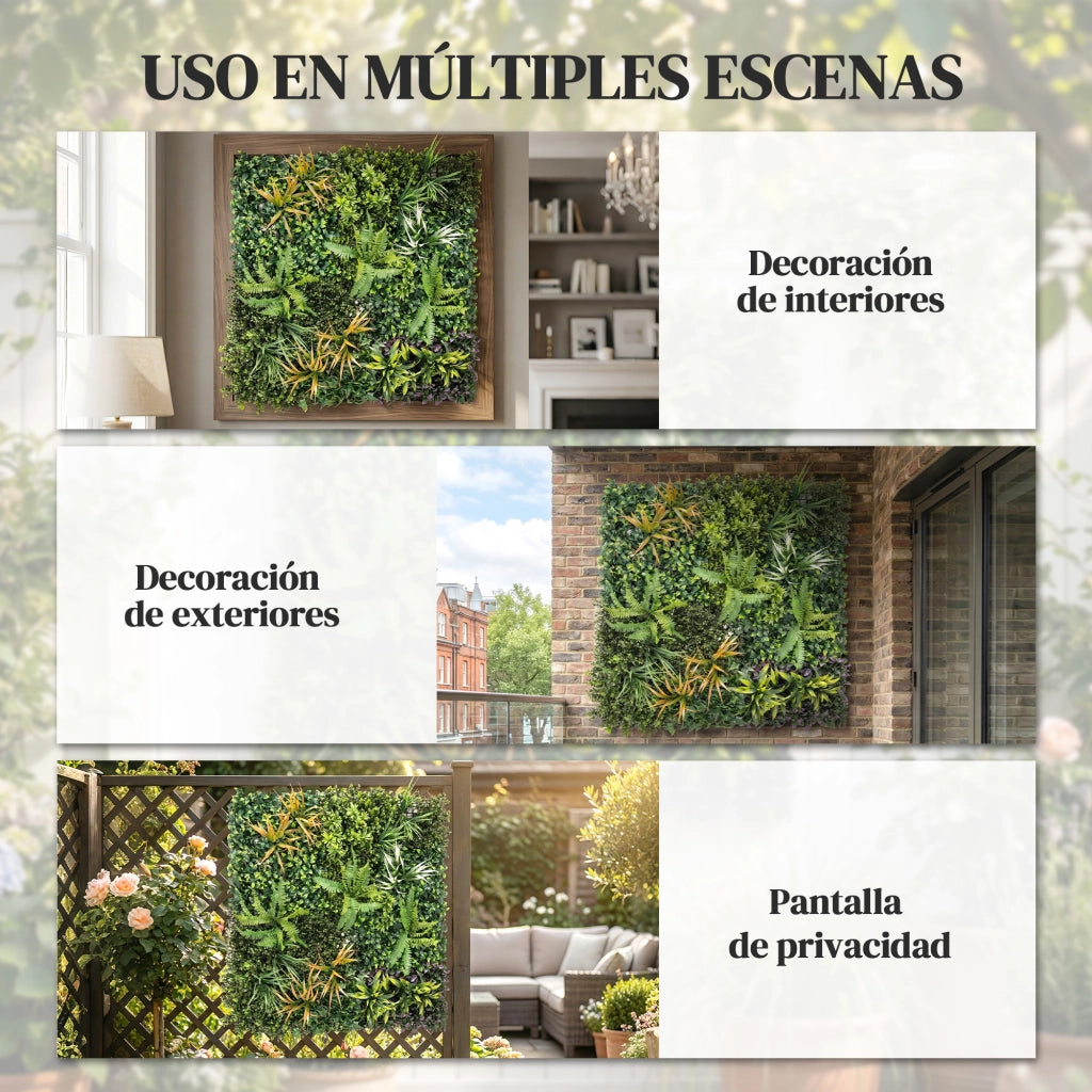 Seto Artificiale Hiedra 1x1 m ¨C Zephmum ¨C Verde per Balcone e Giardino