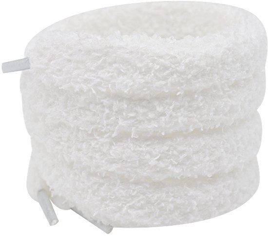 4 paia di cavi elastici in peluche, cavi di ricambio per scarpe da ginnastica, scarpe da tempo libero e stivali, adatti per scarpe piatte e scarpe in peluche, 1,5*140cm, Bianco