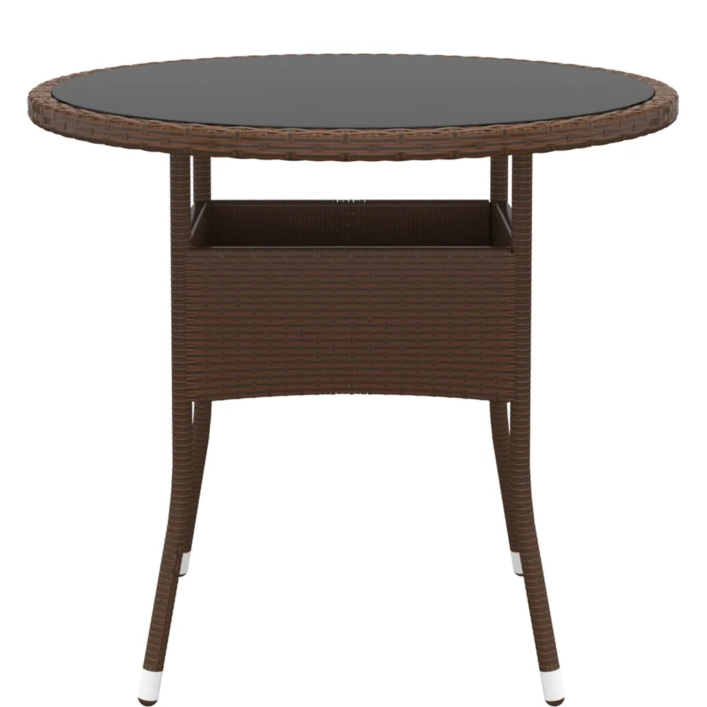 Set da Pranzo per Giardino 3pz in Polyrattan Marrone cod mxl 37939