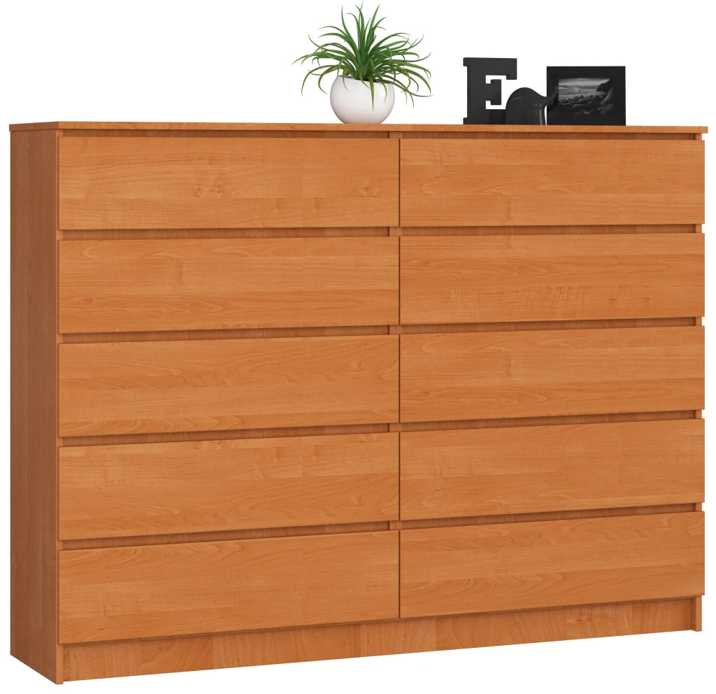 Cassettiera AKORD K160 Ontano 160 cm 10 cassetti 160x40x121 cm