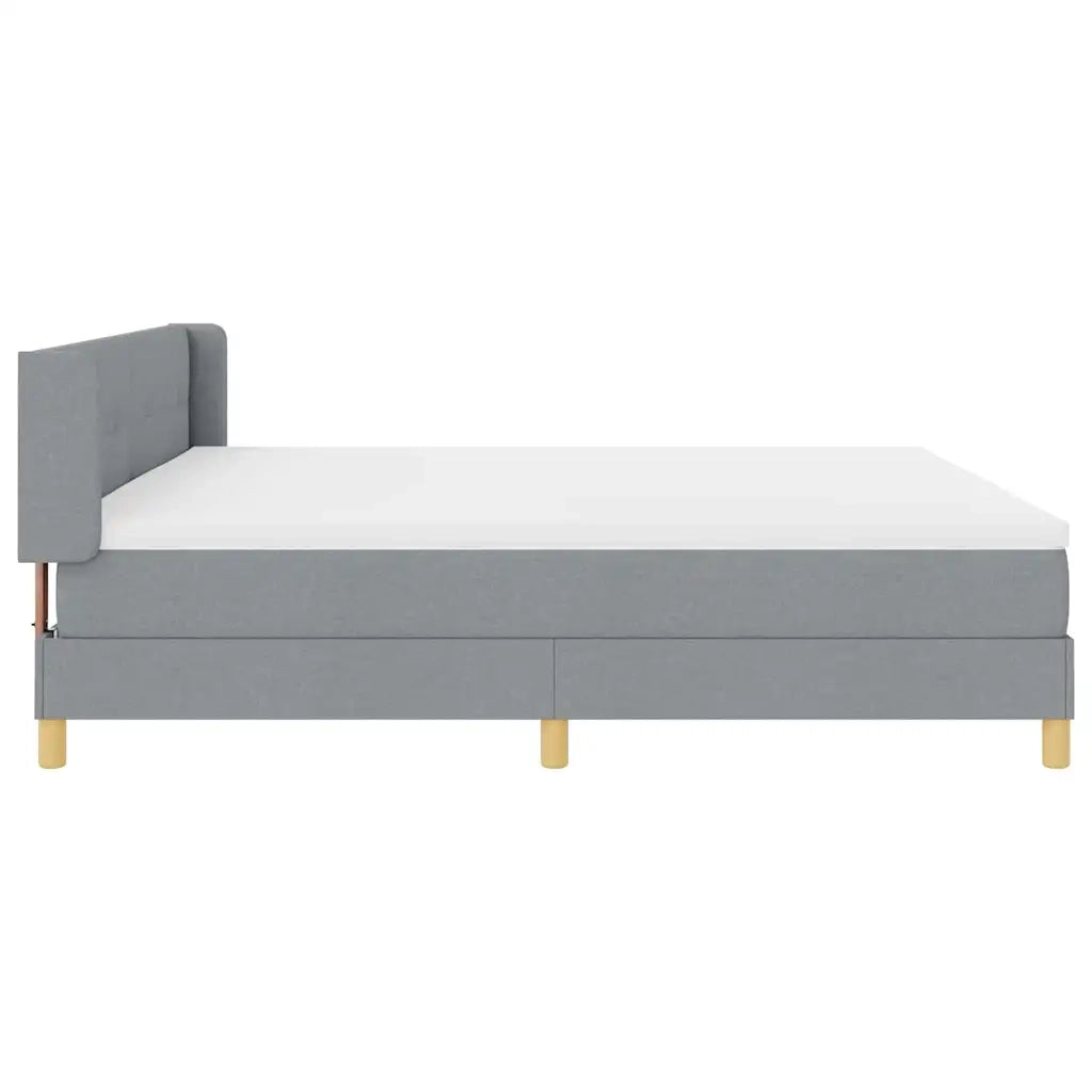 Letto a molle Grigio chiaro 200 x 200 cm Poliestere 3341314