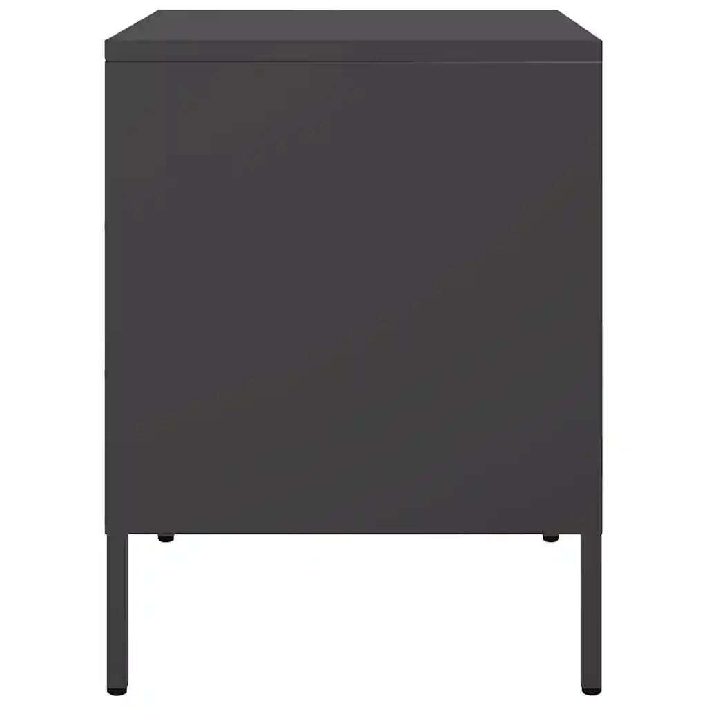 Comodino-Tavolino da notte Nero 36x39x50,5 cm in Acciaio 163997