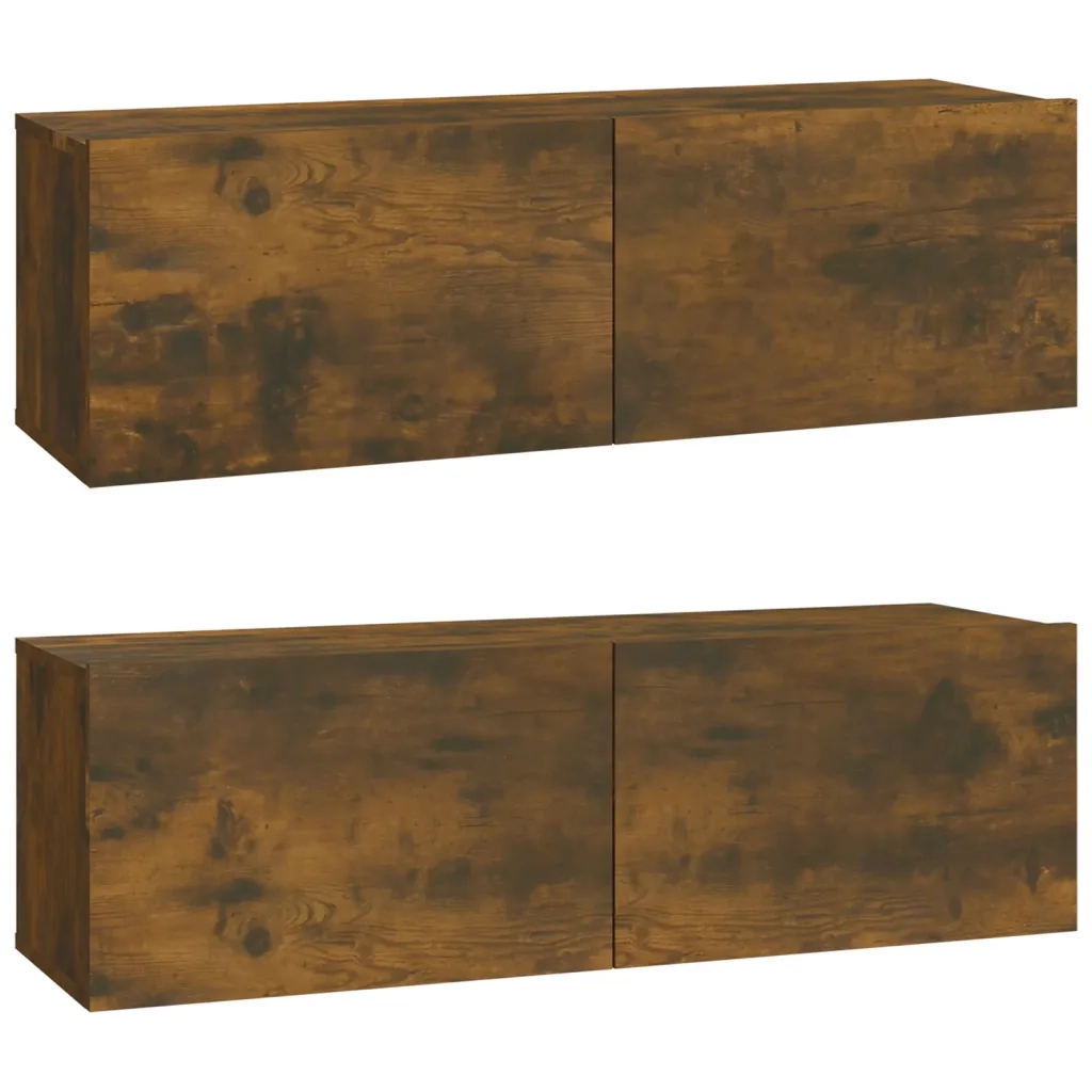 Set di Mobili Porta TV 6 pz Rovere Fumo in Legno Multistrato 3114467