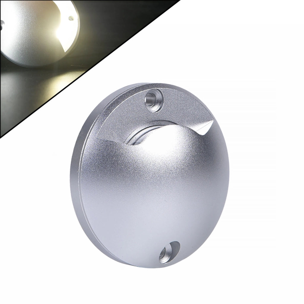 FARETTO SEGNAPASSI LED 12V CALPESTABILE RADENTE 2W MONO FINESTRA LUCE NATURALE 4000K - IDEALE PER ESTERNI GIARDINI TERRAZZI E PAVIMENTAZIONI IP65