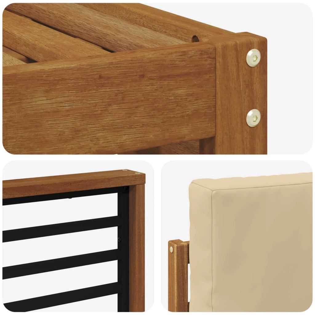 Set di divani da esterno con cuscino 4 pcs Naturale e Beige