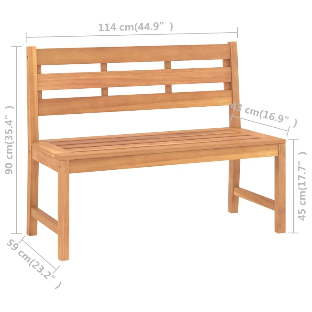 Panchina da Giardino | Panca da Giardino 114 cm in Legno Massello di Teak