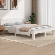 Giroletto-Struttura Letto Bianco in Legno Massello di Pino 140x190 cm 758748