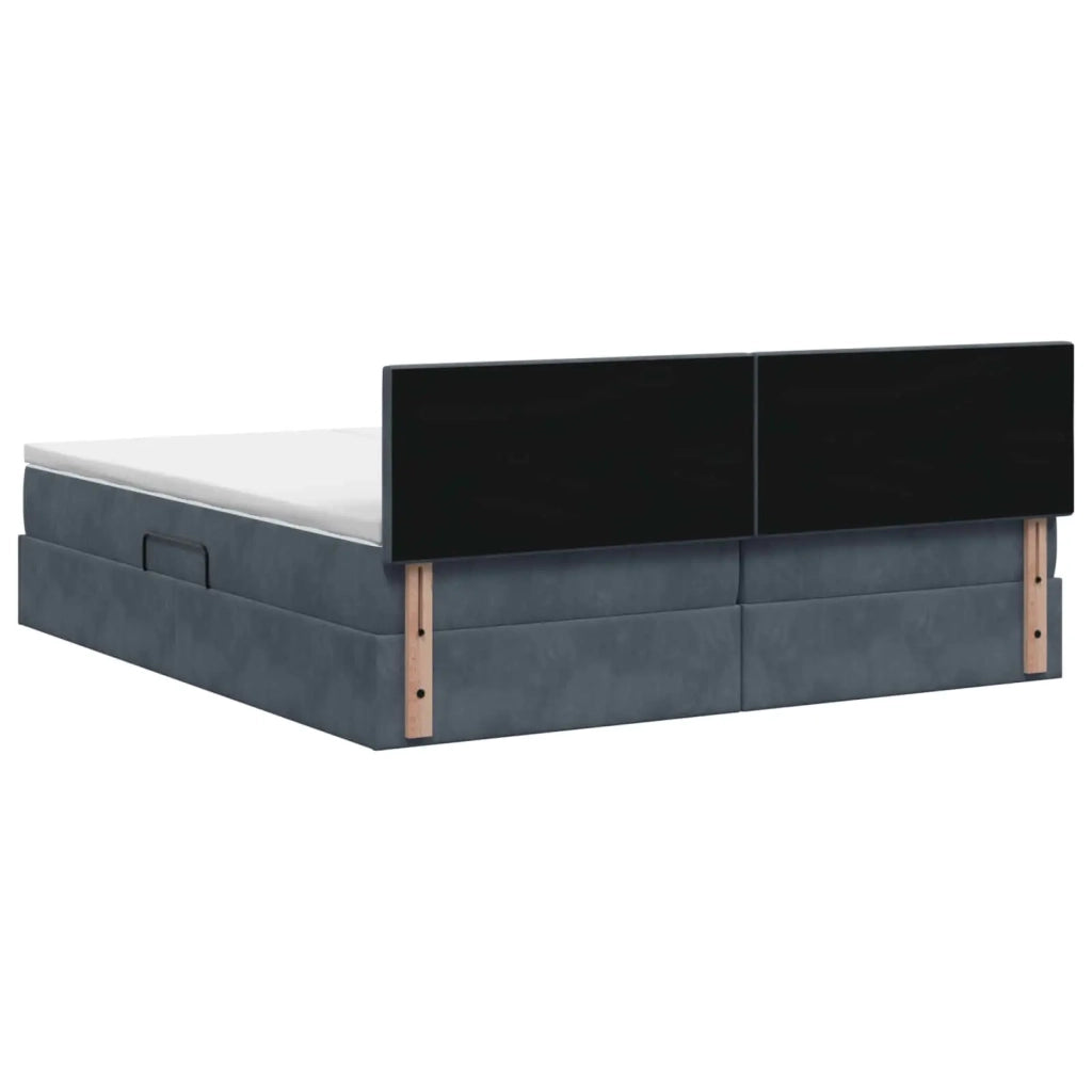 Letto con contenitore LED e materasso Grigio Scuro 200 x 200 cm 3459403