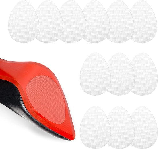 Pads antiscivolo - Protezione antiscivolo autoadesiva per scarpe con tacchi alti (12 pezzi, trasparente)