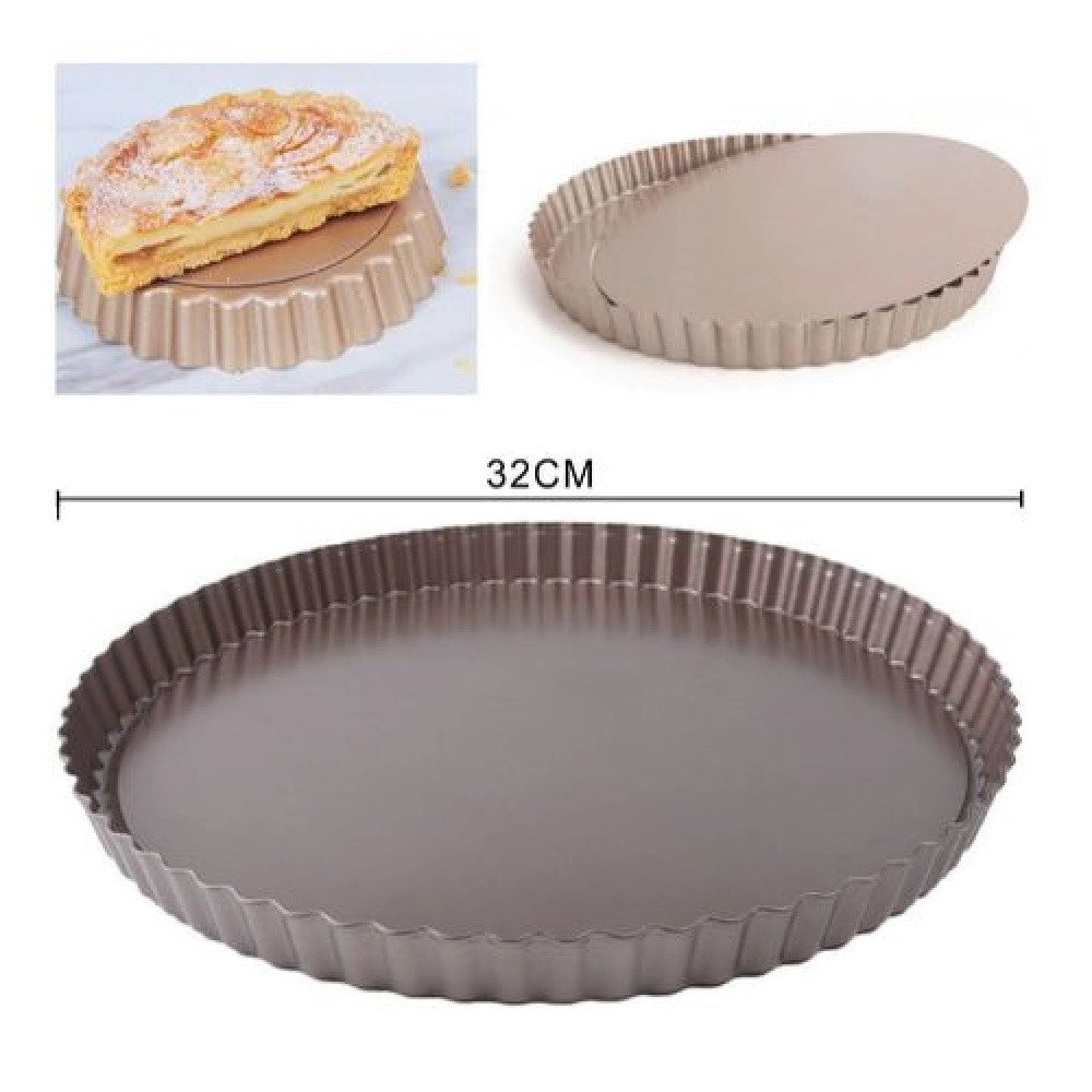 Trade Shop - Teglia Da Forno Per Crostate Torte Dolci Stampo Con Base Removibile 32 Cm 98662 -