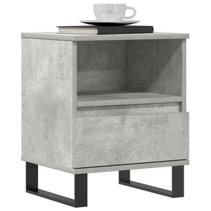 Comodino Grigio Cemento 40x35x50 cm in Legno Multistrato 830644