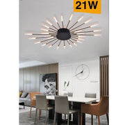 Trade Shop - Plafoniera Led Moderna 21 W Lampada Soffitto A Raggi Luce 6500k 3000k 4000k C33 - -bianco Caldo      -
