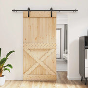 Porta scorrevole Naturale e Nero 100 x 210 cm 3444928