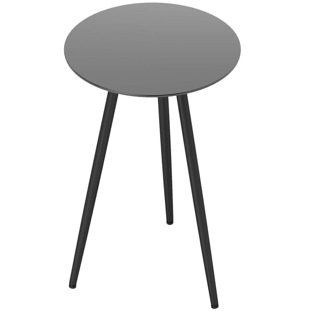 Tavolino da salotto rotondo ¨C Zephmum ¨C Nero, vetro temperato, acciaio, ?40x50