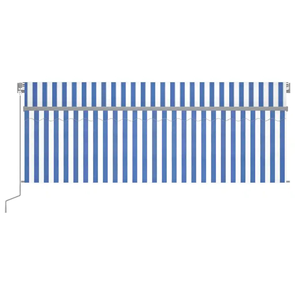 Tenda Sole Retrattile Manuale con Parasole 4,5x3m Blu e Bianco 3069436