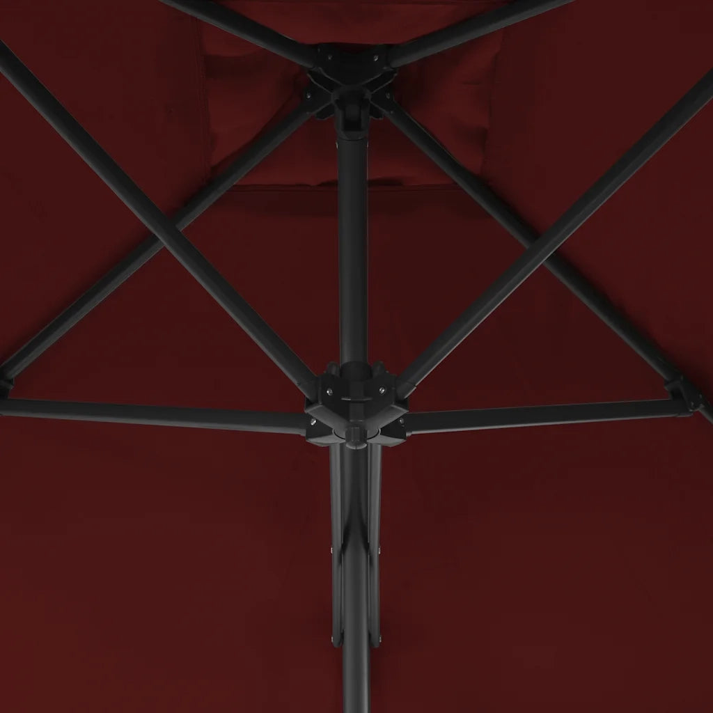 Ombrellone con Palo in Acciaio Rosso Bordò 250x250x230 cm 312514