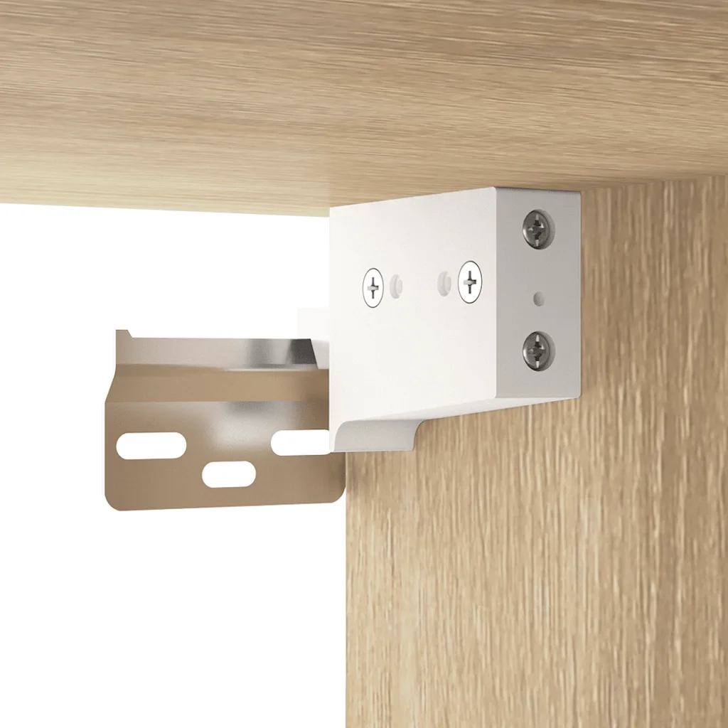 Mobile a Specchio con LED Rovere Sonoma 91x15x76,5 cm 808867