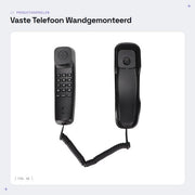 Telefono da parete con cavo - Base telefonica - Supporto antislip - Materiale ABS - Multifunzionale - Telefono da parete fissa