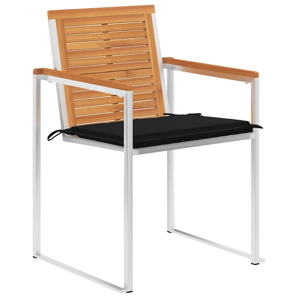 Sedie da Giardino con Cuscini 8 pz in Legno Massello di Acacia cod mxl 76311