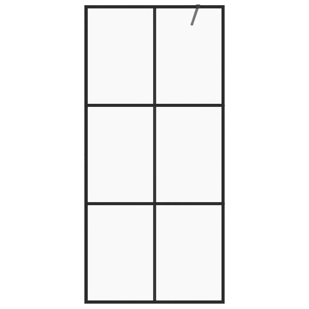Box doccia con vetro ESG trasparente 90 x 195 cm nero 02_0002145